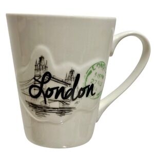 American Atelier World Traveler London Porcelain Coffee Mug Tower Bridge White
